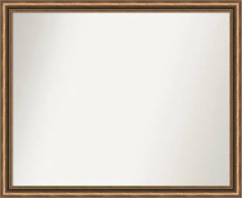Vista 257 de Amanti Art Espejo de baño de bronce para sobre fregadero, 24 x 24 pulgadas, espejo de tocador cuadrado estrecho de bronce Manhattan, marco de madera