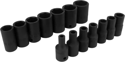Vista 5 de Genius Tools TF-214M 14PC 1/4" Dr. Juego de llaves de impacto métricas