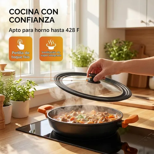 Vista 7 de Tapa universal para ollas, sartenes y sartenes de 7.5 a 9.5 pulgadas, tapa