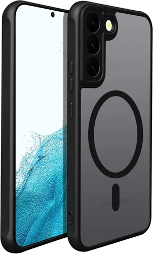 Vista 9 de Funda magnética para Samsung Galaxy S22, compatible con MagSafe, probada en caídas de grado militar, delgada, translúcida, mate, transparente, funda