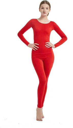 Vista 9 de Full Bodysuit Mono de una pieza para mujer de manga larga, de lycra, estilo zentai Negro