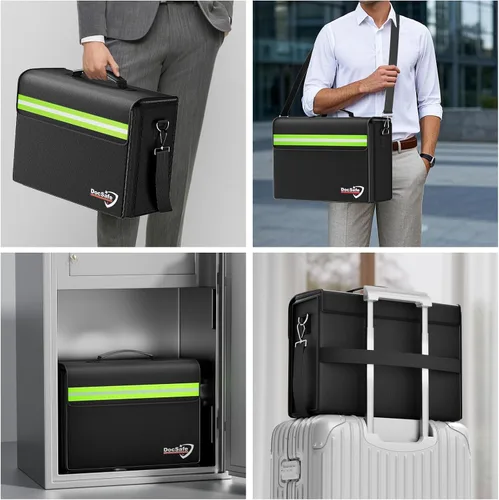 Vista 7 de DocSafe Bolsa de documentos grande ignífuga y resistente al agua de 5200°F con múltiples bolsillos, organizador de almacenamiento de archivos de 17