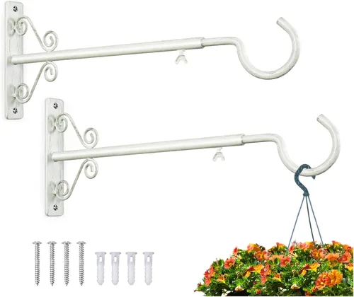 Vista 10 de BOLITE Colgadores de plantas, soportes colgantes de 6 pulgadas para plantas al aire libre o interior, ganchos de pared para colgar comederos