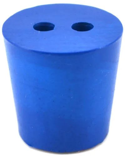 Vista 2 de EISCO Paquete de 10 tapones de neopreno, 2 agujeros – ASTM – Tamaño #0.157-0.787 in parte inferior, 1.024 in superior, 0.984 in Longitud – Adecuado
