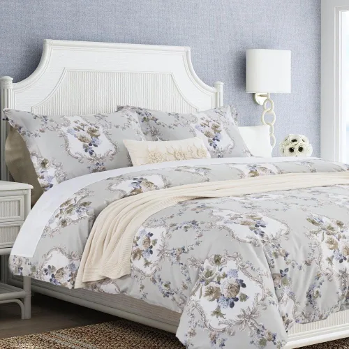 Vista 8 de DAUAOTO Juego de funda de edredón Twin XL de 68"X92", ropa de cama de algodón con estampado de granja para cama Twin XL extra larga, patrón floral