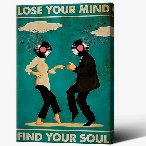 Vista 20 de Póster vintage con texto en inglés «Lose Your Mind Find Your Soul» («Lose Your Mind Find Your Soul») con cita inspiradora, arte de pared, arte