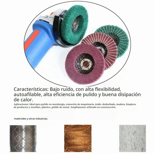 Vista 5 de FPPO 5 piezas disco de aleta de fibra de nailon de 4.5" x 7/8" pulgadas, rueda de pulido y esmerilado, almohadilla de fregado rueda de pulido