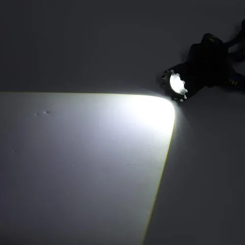 Vista 9 de Linterna frontal recargable por USB, 3000lm 90 grados ajustable manos linterna para acampar al aire libre senderismo correr iluminación