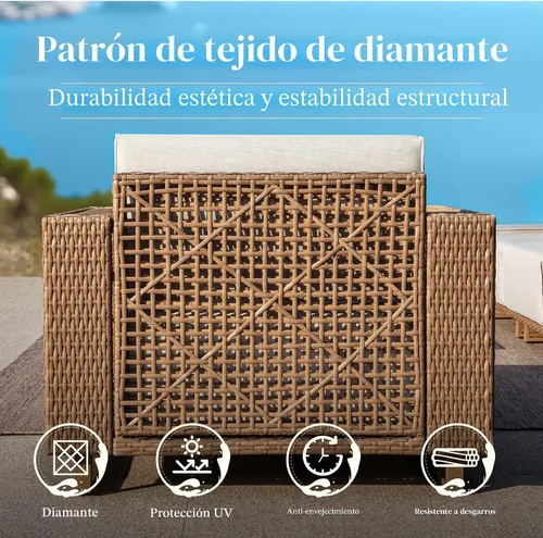 Vista 4 de SUNSHINE VALLEY 8 muebles seccionales de patio con cojín de 10 pulgadas de Beige-seccional