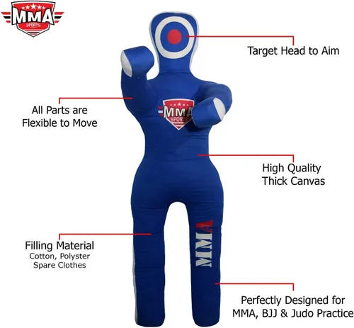 Vista 3 de MMA Master Smith BJJ JIU Jitsu MMA Grappling Submission Standing Judo Karate Police & Self Defense Training Brazillian Fighting Punch Bag - 4 pies