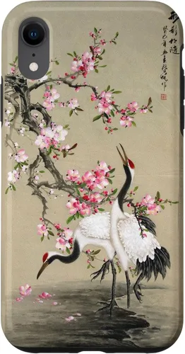 Vista 25 de Red Cap Cranes with Plum Blossoms Japanese Woodblock Art Case for iPhone 17