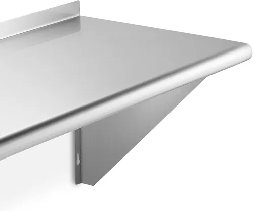 Vista 5 de GRIDMANN Estante de montaje en pared de acero inoxidable de 14 x 24 pulgadas con protector contra salpicaduras, grado comercial, estantería