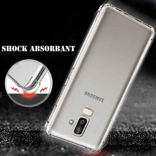 Vista 7 de Zeking Galaxy J8 2018 - Funda antiarañazos transparente de silicona TPU flexible con cuatro esquinas parachoques funda protectora para Samsung