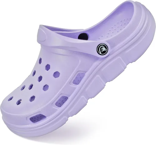 Vista 10 de PIMIO Zuecos de jardín para mujeres y hombres, zapatos de trabajo sin cordones con soporte de arco, zapatos de agua de secado rápido para mujeres