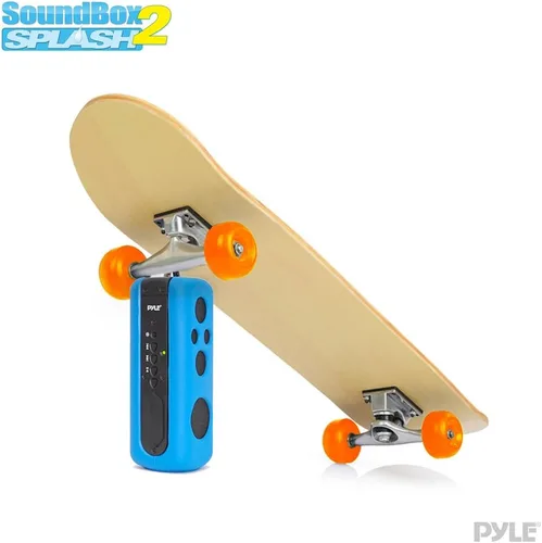Vista 5 de Pyle Sound Box Splash - Altavoz portátil deportivo, inalámbrico, resistente al agua, compatible con Bluetooth, audio estéreo con conector de entrada