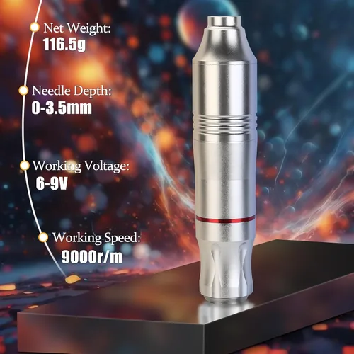 Vista 3 de Kit de bolígrafo de tatuaje, cartuchos de tatuaje, máquina de tatuaje para principiantes, kits de bolígrafos de tatuaje rotativos juegos completos