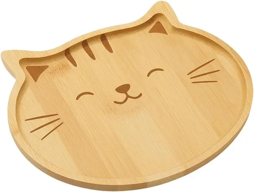 Vista 6 de JB HOME COLLECTION 4919 - Plato de bambú para refrigerios, ecológico, con forma de cara de conejo, 11 x 7.5 pulgadas, 1 unidad