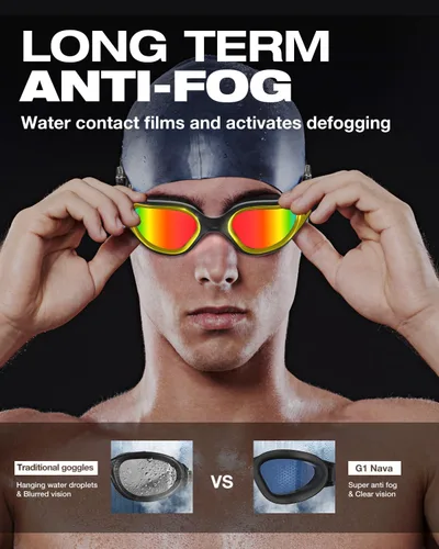 Vista 2 de ZIONOR G1 Nava Super Anti-niebla Gafas de natación unisex espejo/lente de humo brillante