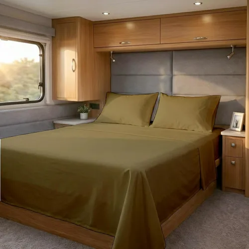 Vista 39 de Cottingon Juego de sábanas cortas de 4 piezas para caravana tamaño Queen, 100% algodón egipcio de fibra extra larga premium, juego de sábanas suaves