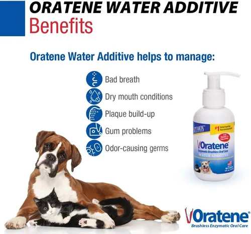 Vista 2 de PET King Brands Zymox Oratene - Aditivo de agua enzimático sin escobillas, 4 onzas