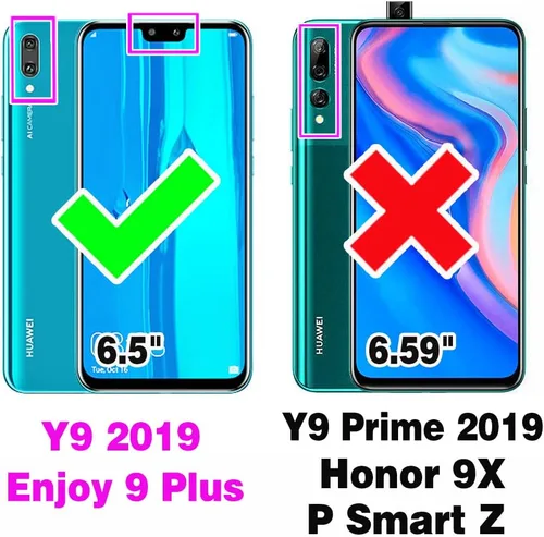 Vista 2 de Asuwish Funda de teléfono para Huawei Y9 2019/Y8s/Enjoy 9 Plus con cubierta protectora de pantalla de vidrio templado y accesorios de celda