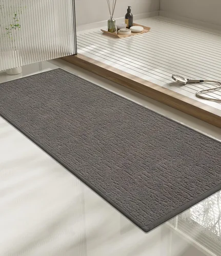 Vista 71 de Chakme Juego de 2 alfombras de baño ultrafinas, absorbentes, antideslizantes, lavables a máquina, color negro, 17 x 24 pulgadas / 17 x 30 pulgadas