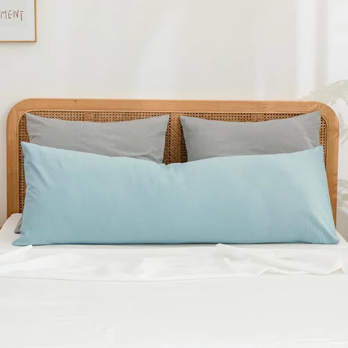Vista 45 de BESTOUCH 100% Algodón Lavado Funda de Almohada para Cabello y Piel, Sensación de Lino, Suave, Cómoda, Transpirable, Juego de 2 Fundas de Almohada