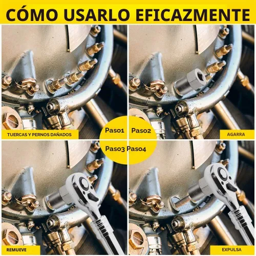 Vista 5 de Topec Juego de extractor de pernos de alta resistencia de 5 piezas, juego de extractor de impacto de 1/2 pulgada, kit de herramientas perfecto