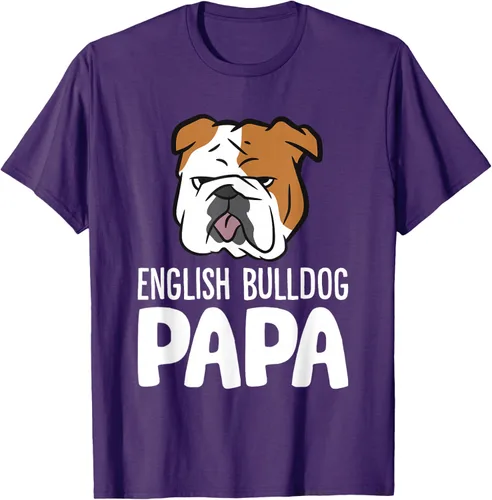 Vista 74 de Camiseta divertida de Bulldog Inglés para papá dueño de perro, Negro