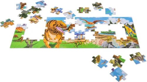 Vista 4 de Melissa & Doug Land of Dinosaurs - Rompecabezas, diseño de dinosaurios, (48 piezas, 4 pies de largo)