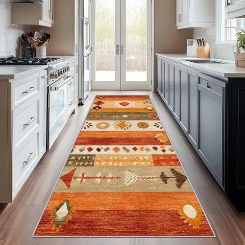 Vista 13 de Aztec Runner Rug 2x6 - Hallway Runner Rug Southwest Native American Rustic Boho Ethnic Retro Pattern, Non Slip, Washable, Aztec Home Decor Carpet