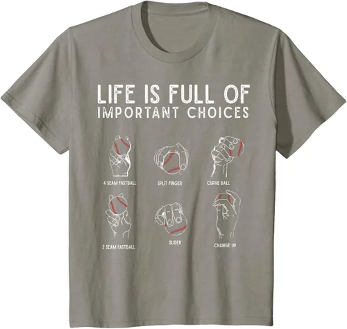 Vista 37 de Tipos de béisbol Pitches Life Choices Jugador Camiseta