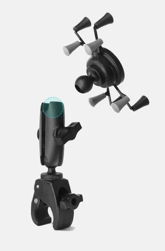 Vista 7 de Strg Soporte para teléfono con brazo de doble enchufe compuesto (mediano) compatible con componentes de bola RAM B de 1 pulgada, soporte de teléfono