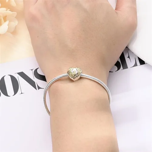 Vista 5 de CYCUFF Abalorios de plata de ley 925 adecuados para collares de dijes, pulseras, abalorios, joyería de regalo para mujer