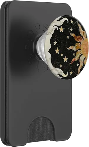 Vista 7 de PopSockets PopGrip: agarre intercambiable para teléfonos y tabletas PopSockets estándar PopGrip negro Vintage Moon, Sun and