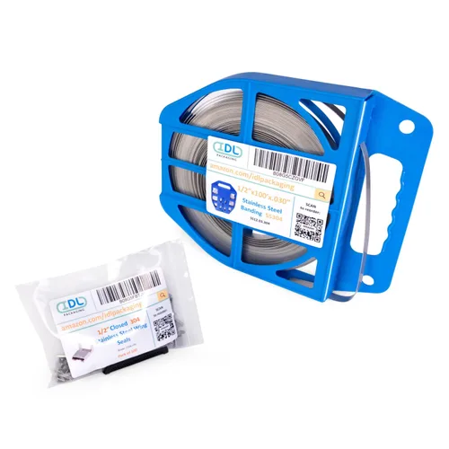 Vista 27 de IDL Packaging Kit de bandas de acero inoxidable 201 de 1/2 pulgada, herramienta de bandas de alta resistencia + bobina de bandas de acero inoxidable