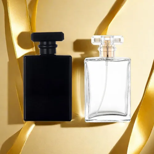 Vista 4 de 2 botellas de spray de vidrio de 3.4 fl oz, botella de perfume recargable de niebla fina, atomizador de perfume para hombres y mujeres, recipientes