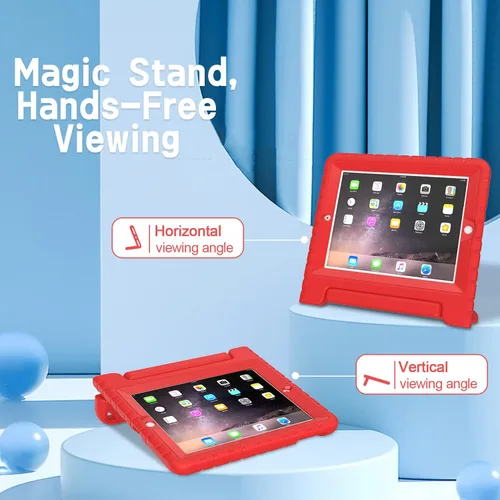 Vista 7 de AVAWO Apple iPad 2 3 4 fundas para niños, Rojo