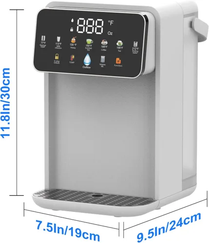 Vista 6 de Dispensador de agua caliente instantáneo para calefacción rápida y diseño silencioso, ajustable 7 TEMP y 7 dispensador de volumen de agua, tanque