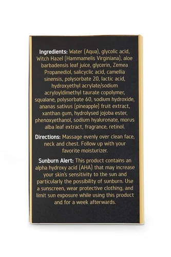 Vista 7 de Piel de piña – Suero exfoliante nocturno sin enjuague con ácido glicólico, retinol y ácido salicílico – AHA BHA Chemical Peel para acné, manchas