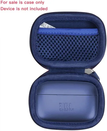 Vista 2 de Hermitshell Estuche rígido de viaje para JBL Vibe Beam, auriculares inalámbricos con sonido JBL Deep Bass (azul)
