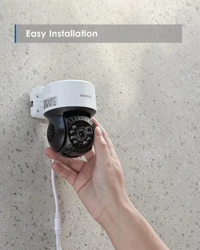 Vista 6 de SANNCE Cámara domo 1080P PT, cámara de seguridad exterior panorámica/inclinación de 2MP, visión nocturna de 98.4 ft para sistema de vigilancia CCTV