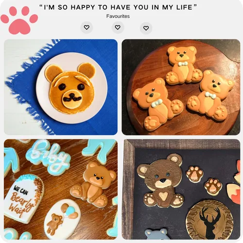 Vista 5 de LUBTOSMN Juego de cortador de galletas de oso - 3 piezas: cabeza de oso, patas y lavavajillas, formas seguras para baby shower y horneado