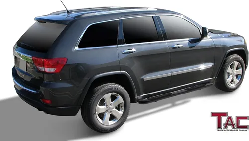 Vista 2 de TAC - Estribos laterales compatibles con Jeep Liberty 2008-2013, barras laterales negras de 3 pulgadas, barras Nerf, rieles para estribos