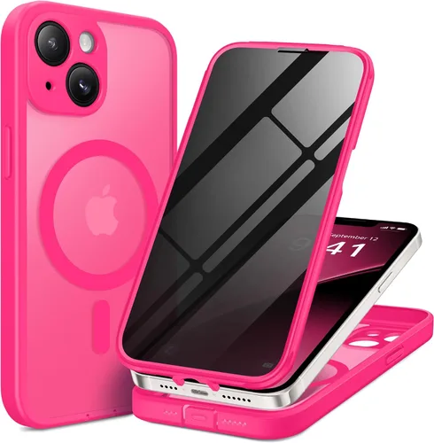 Vista 70 de BERFY Funda para iPhone 12 Pro Max, compatible con MagSafe, protector de pantalla de privacidad integrado y protección de cámara, antiespía