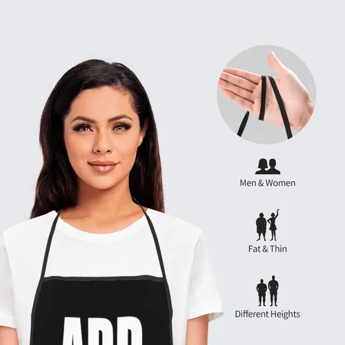 Vista 5 de Delantal personalizado personalizado para añadir nombre, foto, texto, logotipo, cocina ajustable para cocinero para hombres y mujeres