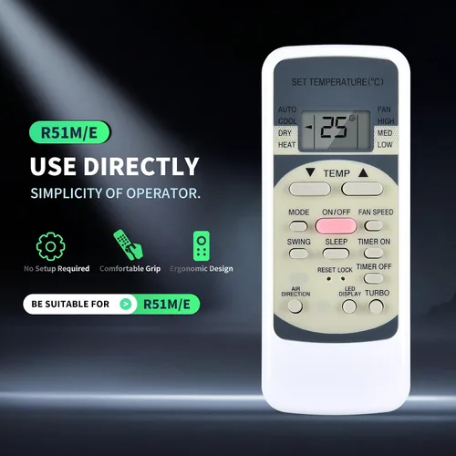 Vista 3 de PZL Nuevo control remoto de repuesto de CA R51M/E, control remoto universal de CA para modelos de aire acondicionado Midea