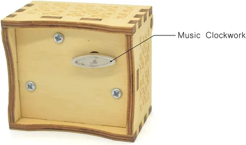 Vista 3 de Sooharic Amazing Grace - Caja de música, mecanismo de enrollamiento, regalos/colecciones únicas, caja musical tallada antigua para manualidades