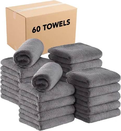 Vista 8 de Arkwright Toallas de microfibra de vellón coral, paquete de 10, resistentes al blanqueo, juego de toallas absorbentes para secado del cabello Marrón