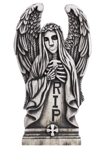 Vista 2 de Decoración de lápida Ángel de la Muerte de 24 pulgadas para Halloween Multicolor